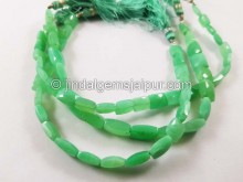 Chrysoprase faceted chicklet beads